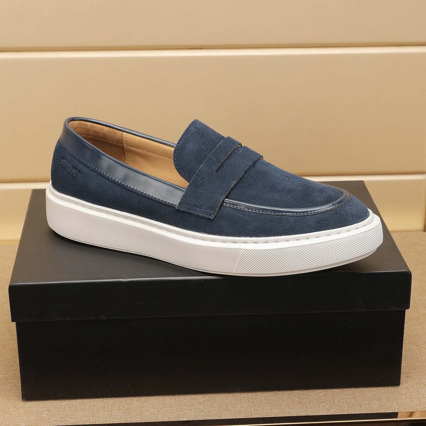 Damen Mokassin Sneaker Weiches Wildleder Bequem