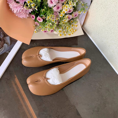 Damen Ballerinas Glänzend Mit Schleife
