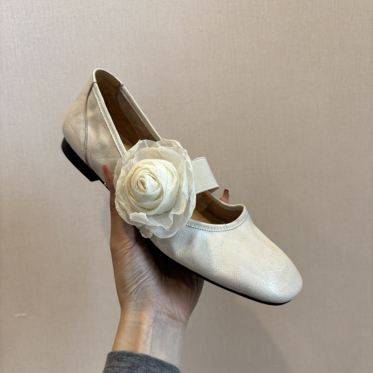 Damen Ballerinas Bequem Blumenapplikation - Norvielle