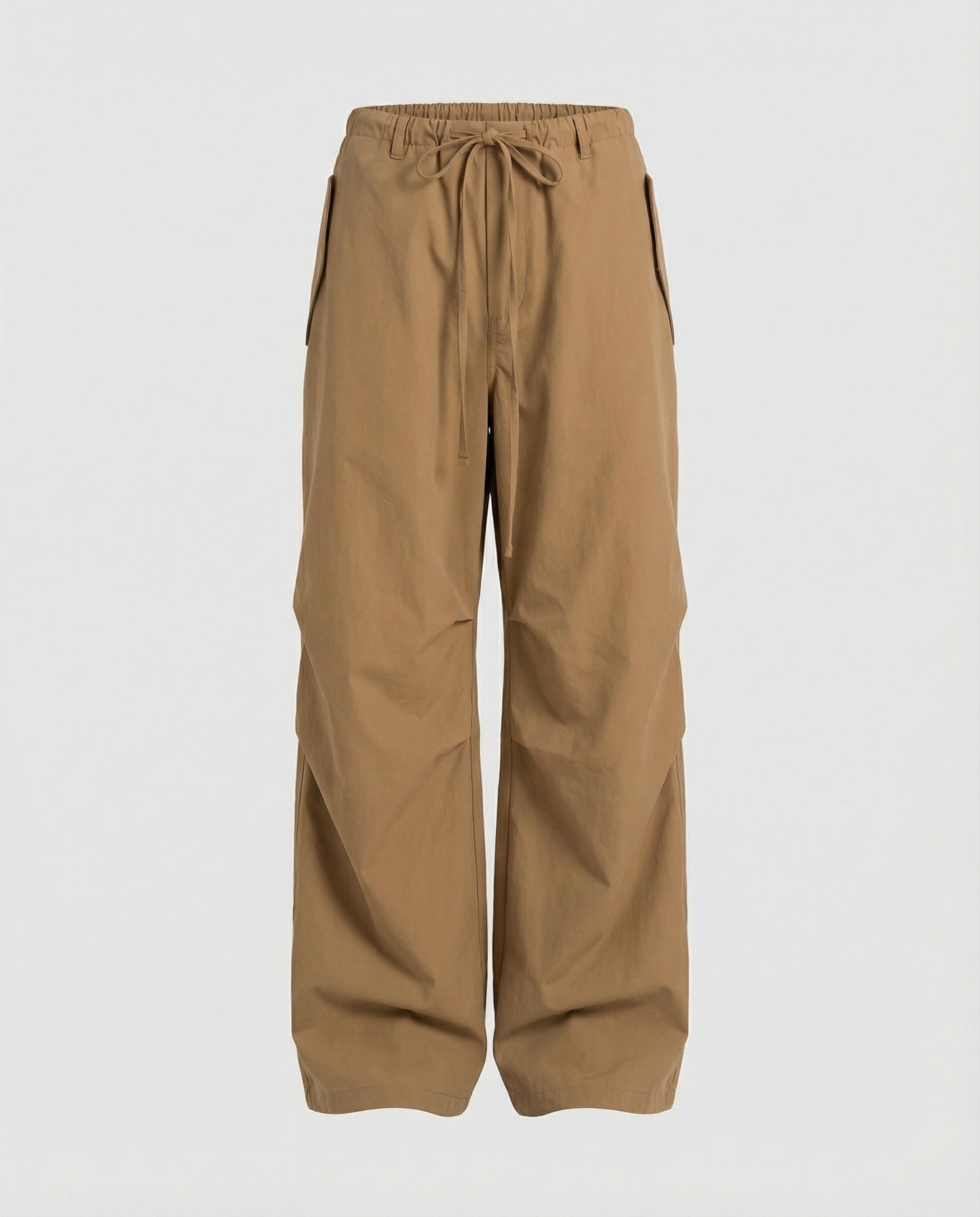 Damen Streetwear-Hose Mit Kniefalten Und Tunnelzug Weite Bein