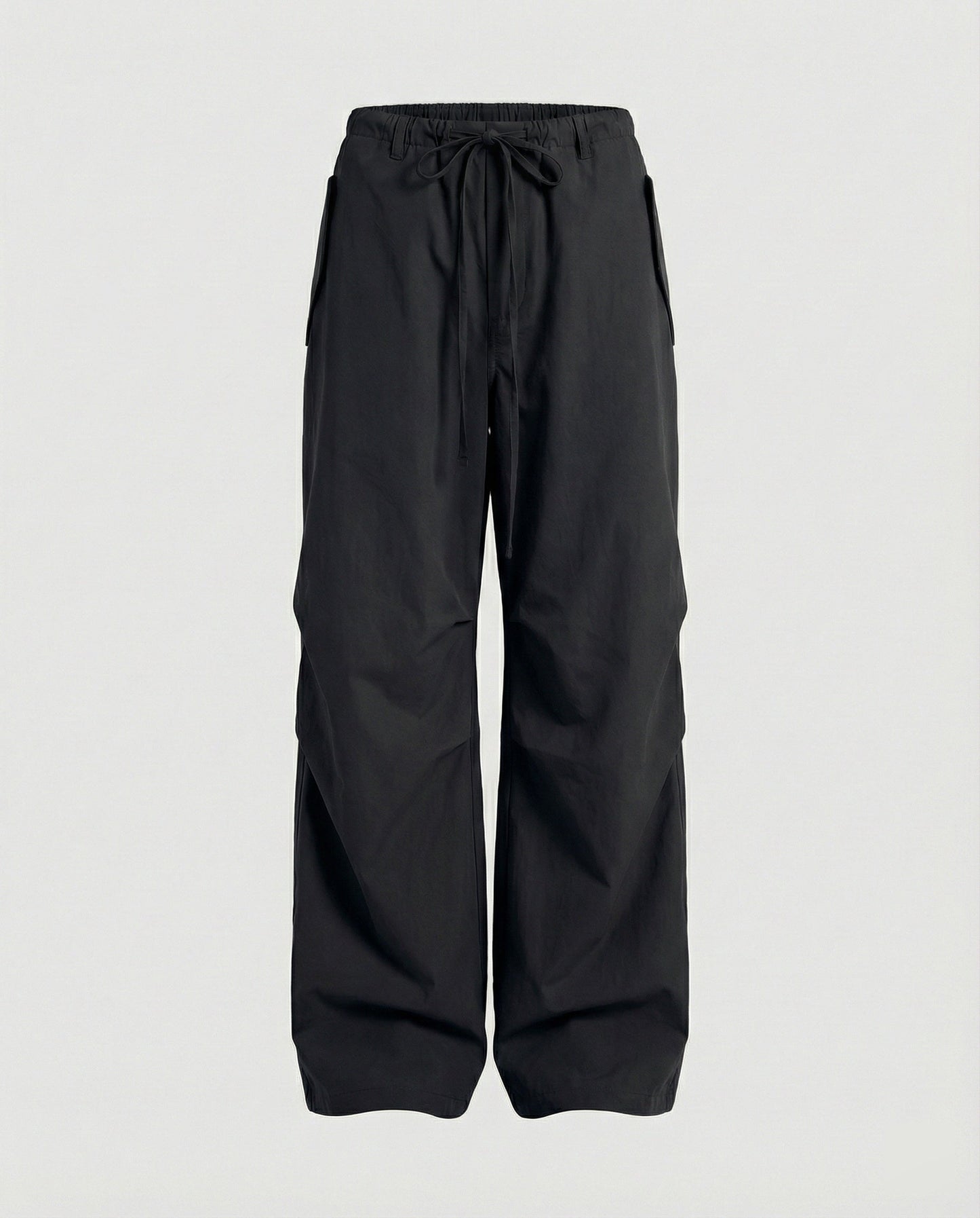 Damen Streetwear-Hose Mit Kniefalten Und Tunnelzug Weite Bein