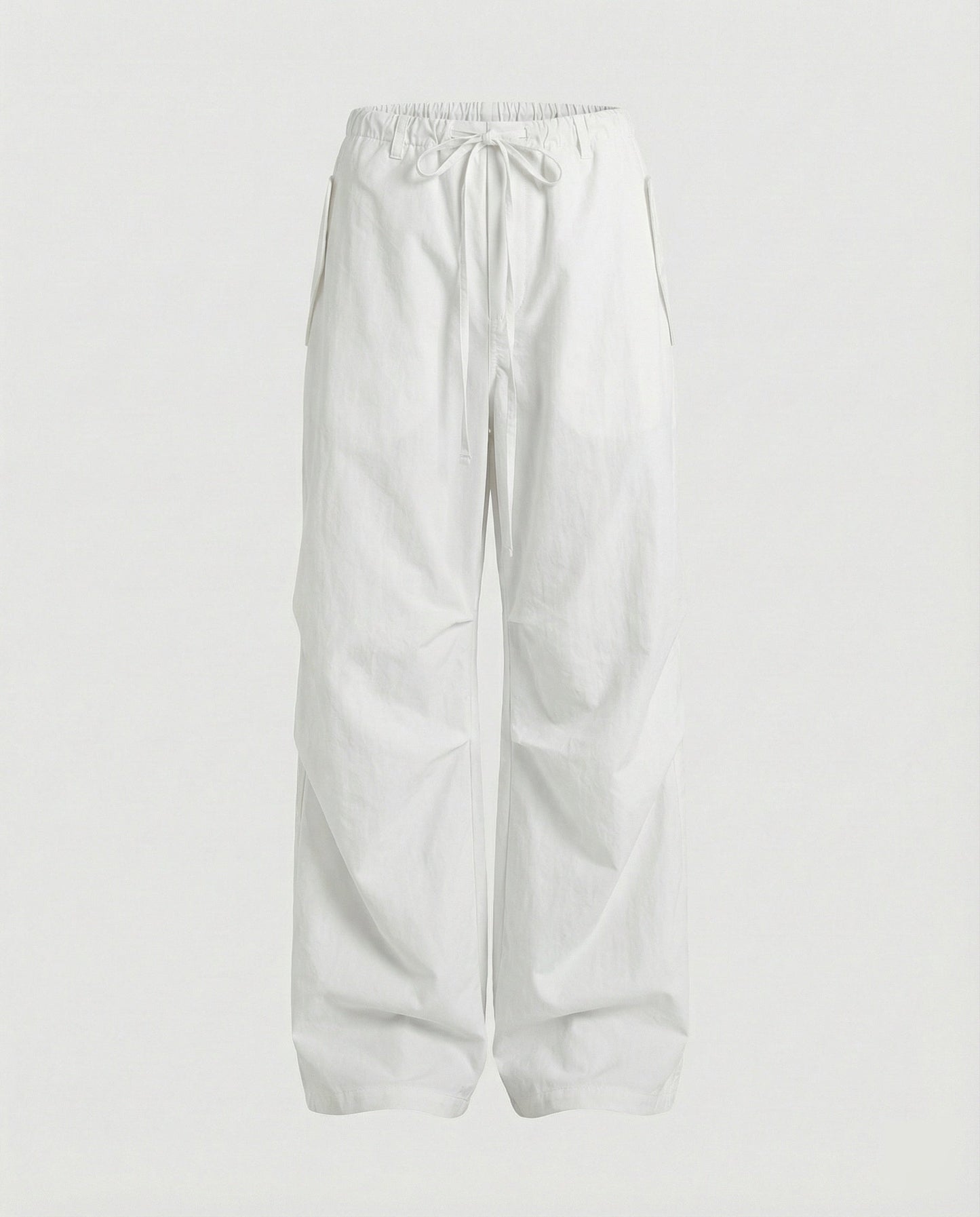 Damen Streetwear-Hose Mit Kniefalten Und Tunnelzug Weite Bein