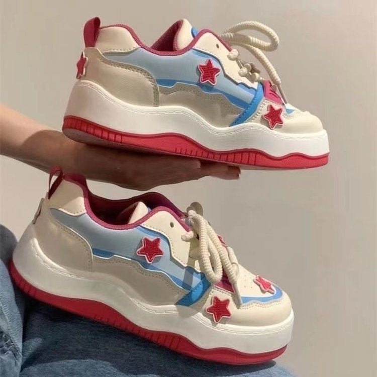 Damen Sneaker Sportlich Sternen Design Rutschfest