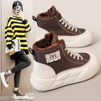 Damen Sneaker Weich Elastische Sohle Hoch