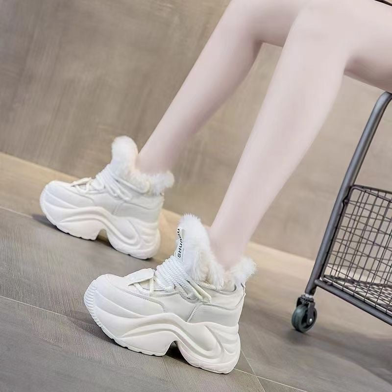 Damen Warmgefütterte Laufschuhe Knöchelschutz Sneaker Winter