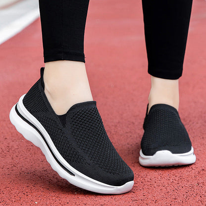 Damen Sneaker Atmungsaktives Strick Oberteil