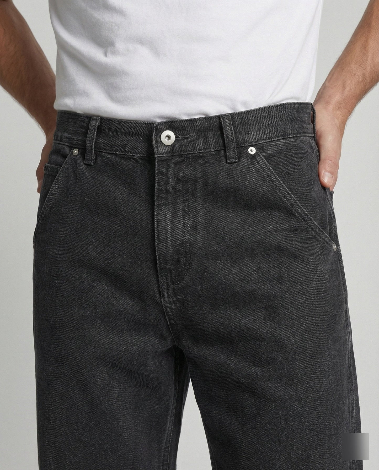 Retro Jeans Herren Used Look -Grau