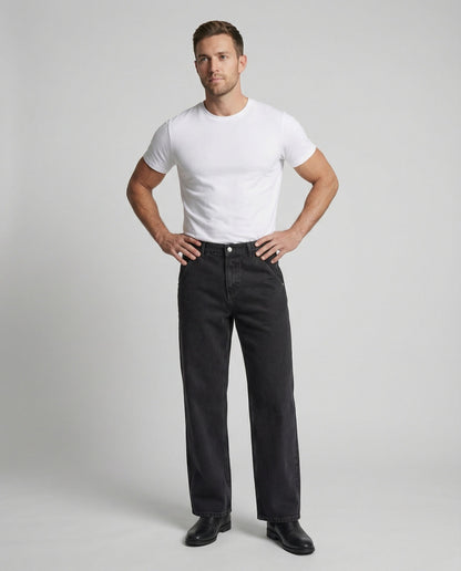 Retro Jeans Herren Used Look -Grau