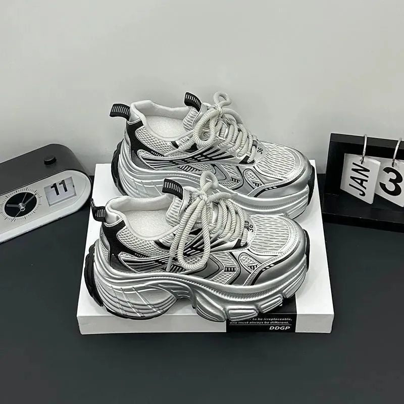 Damen Sneaker Chunky Atmungsaktives Netzwerk Leicht