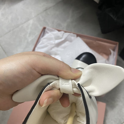 Damen Ballerinas Elegante Schleife Glänzend
