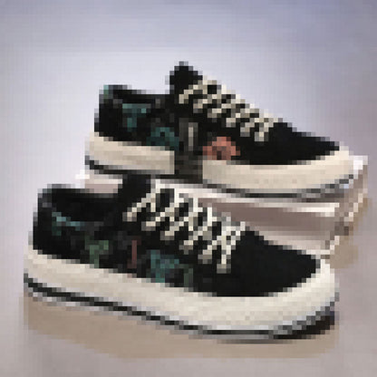 Damen Sneaker Bequem Floral Design Freizeitschuhe