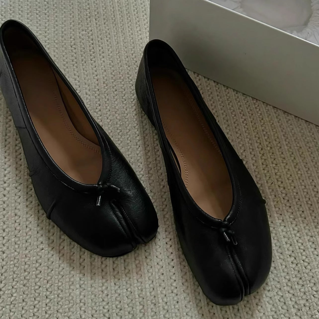 Damen Ballerinas aus Leder Weich Bequem