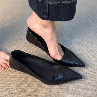 Damen Ballerinas Spitz Elastisch Komfortabel - Norvielle