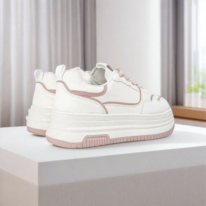 Damen Plattform Sneaker Rutschfeste Sohle Elegant
