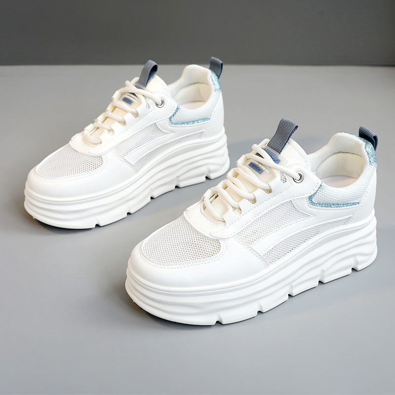 Damen Sneaker Chunky Plateau Atmungsaktives Material