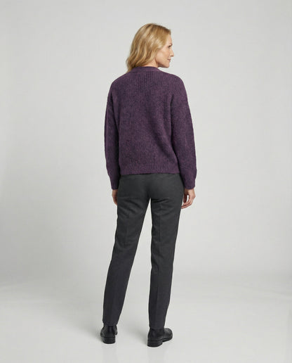 Damen Cardigan Kurz V-Ausschnitt Weich Strick