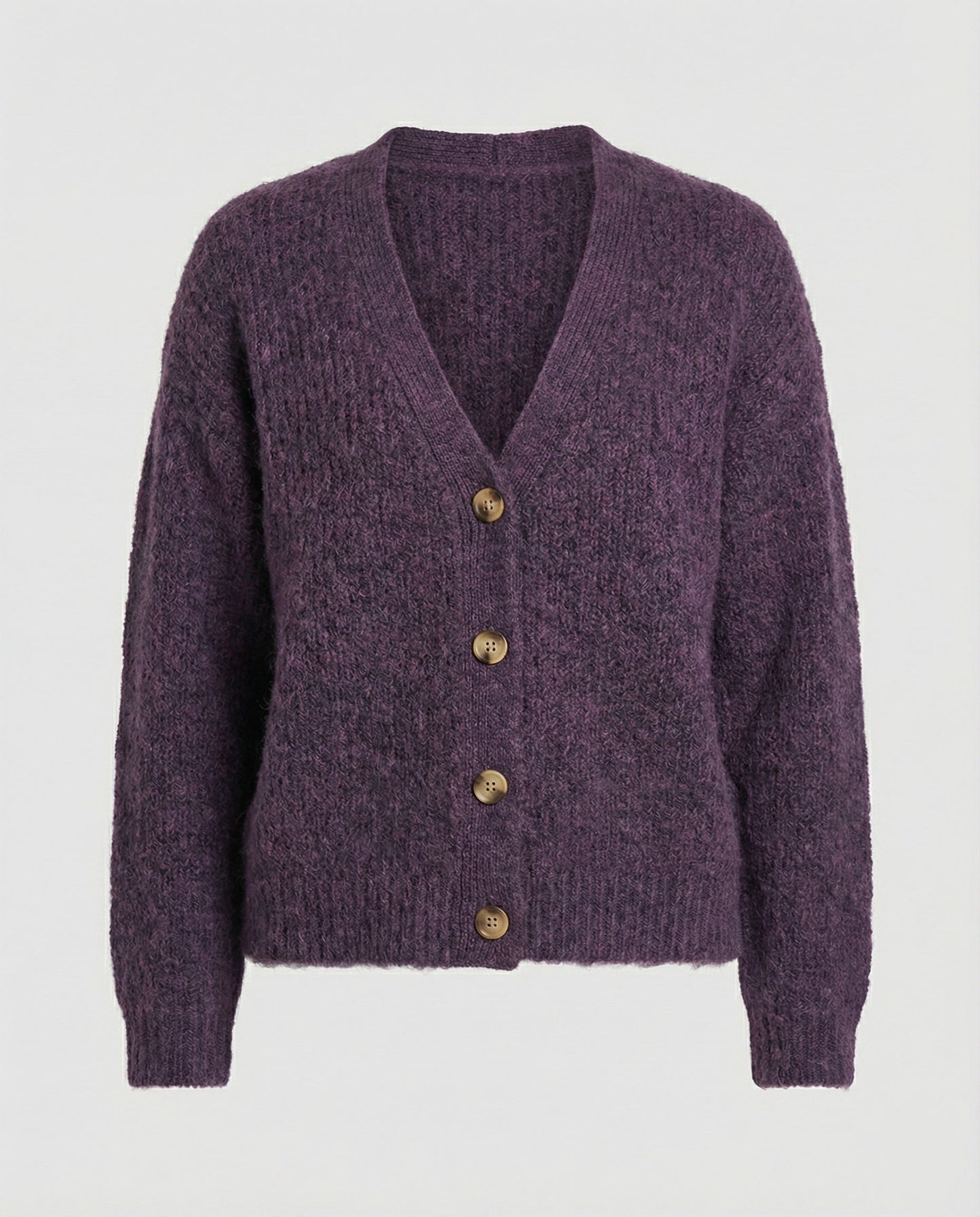 Damen Cardigan Kurz V-Ausschnitt Weich Strick