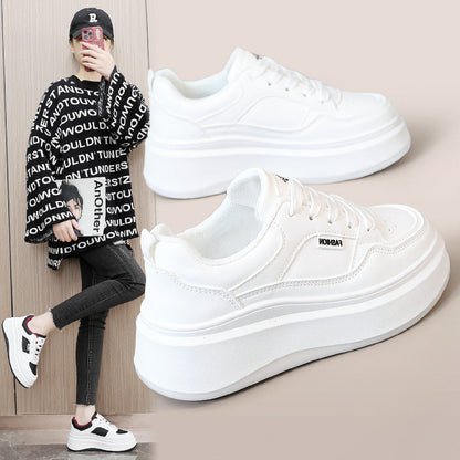 Damen Plateau Sneaker Atmungsaktives Material Gepolstert - Norvielle