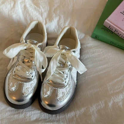 Damen Sneaker Satin Schuhe Elegantes Design
