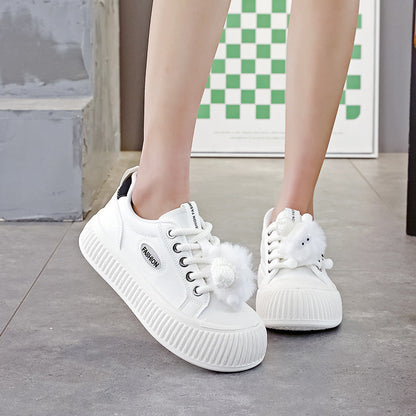 Damen Sneaker Rutschfest Dekorativ Mit Pompons Sportlich