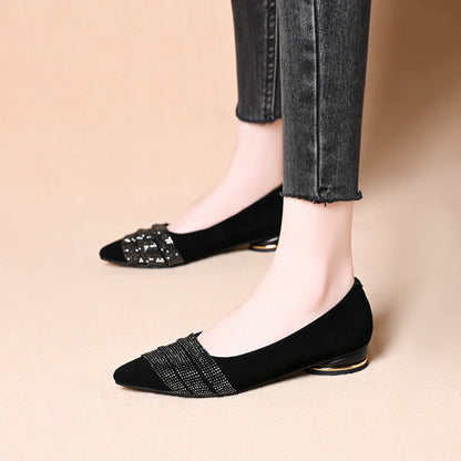 Damen Glitzer Ballerinas Spitze Comfort Schuhe