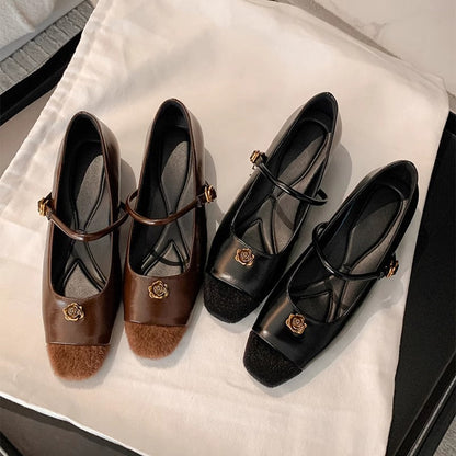 Damen Ballerinas Klassisch Riemenverschluss Blumenmuster