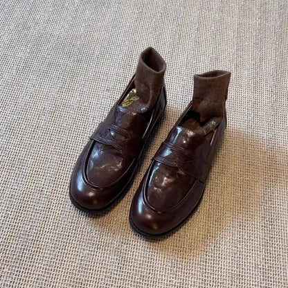 Damen Mokassins Leder Elegante