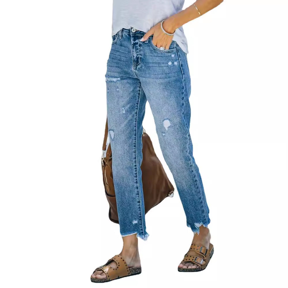 Damen High-Waist Jeans Berlin Style Schlanke Fit