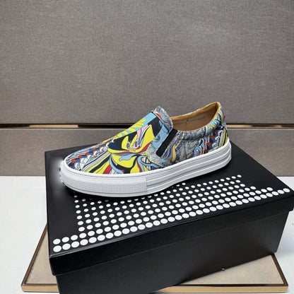 Damen Sneaker Slip-On Bunt Grafik-Design