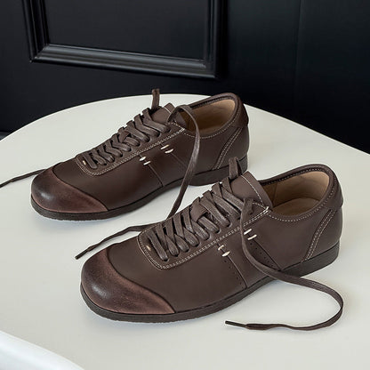Damen Leder Schnürschuhe Elegante