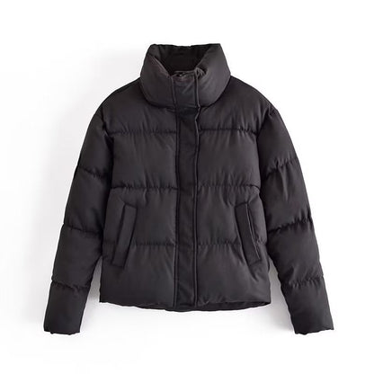 Damen Steppjacke Hochkragen Mit Taschen