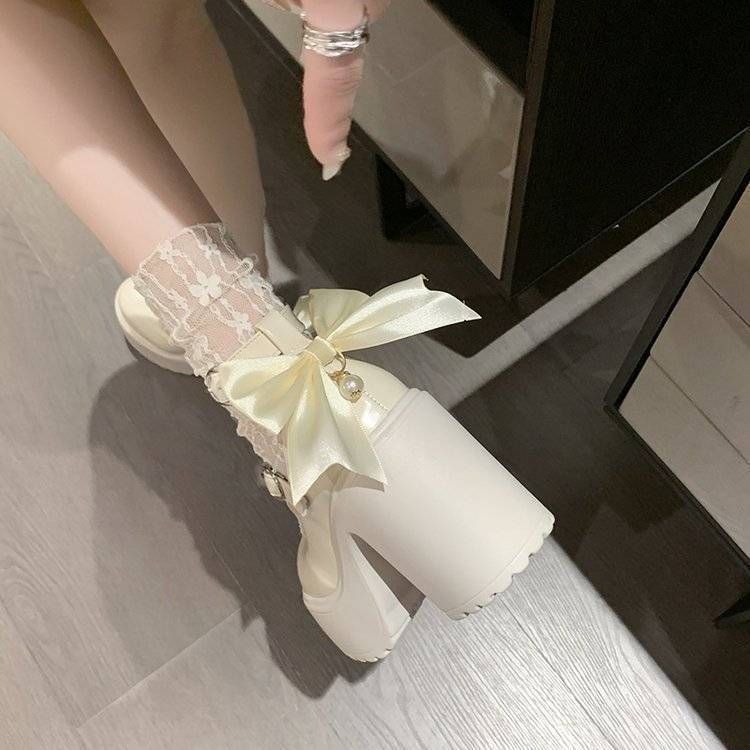 Damen Pumps mit Riemchen und Schnalle Elegante Hochhackige Schuhe