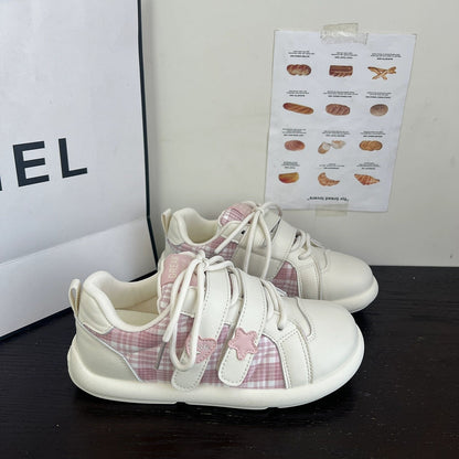 Damen Sneaker Kariert Klettverschluss Sportlich