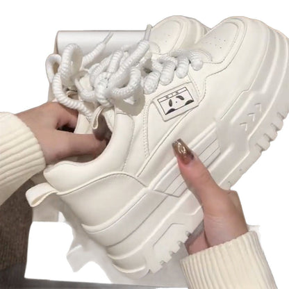 Damen Sneaker Hoch Modell Dicke Sohle Elastisch