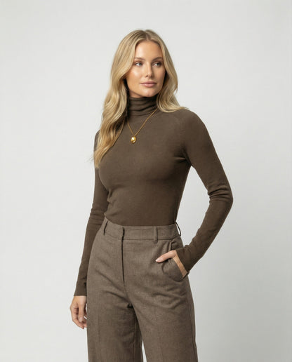Damen Wollpullover Rollkragen Warm Herbst Winter - Norvielle