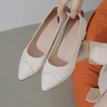 Damen Hochhackige Pumps Glattleder Blockabsatz