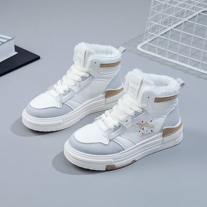 Damen Hoch Sneaker Komfortabel Kuschelig