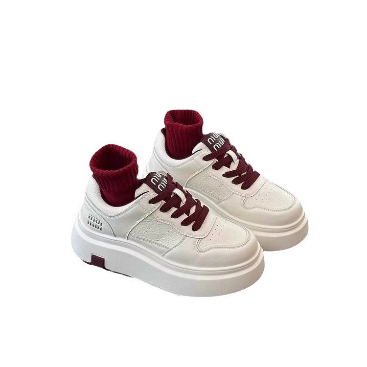 Damen Plattform Sneaker Rutschfeste Sohle Modisch