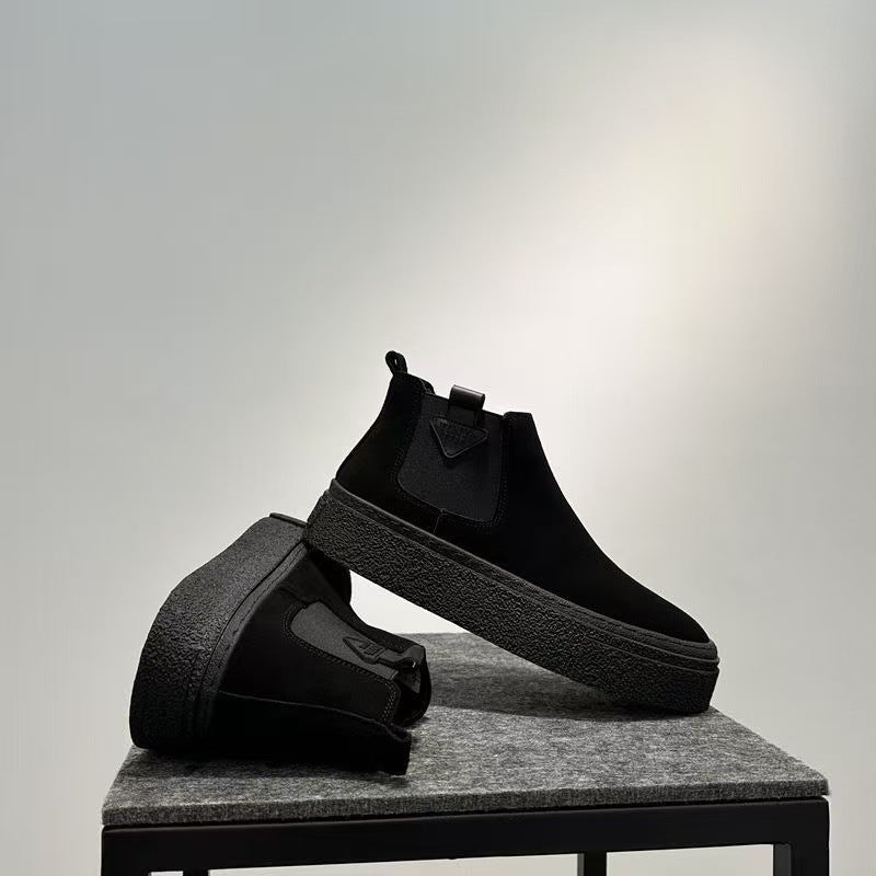 Damen Chelsea Boots Chunky Flexibler Sohle