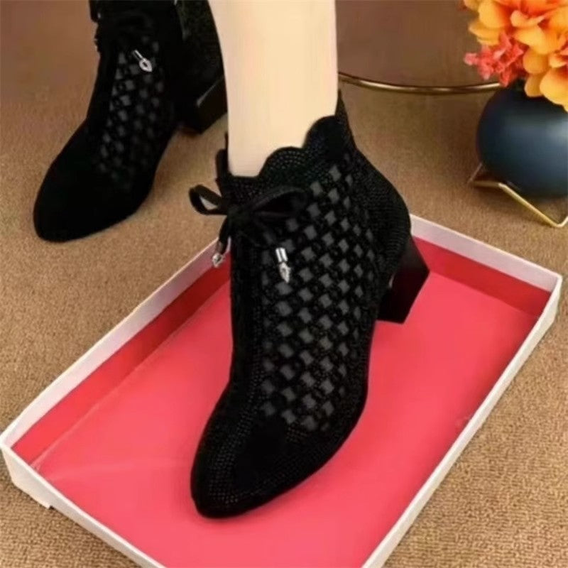 Damen Stiefeletten Atmungsaktives Netz Braun