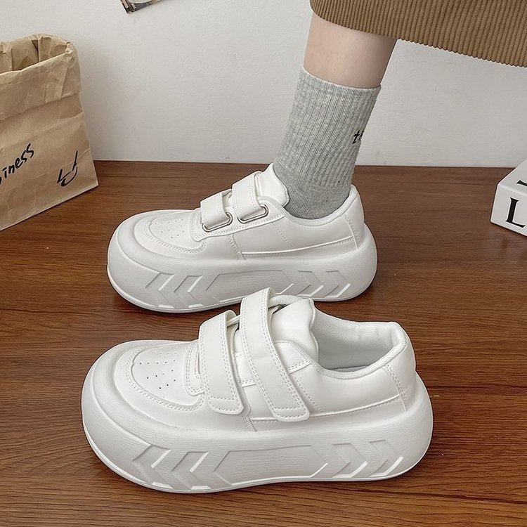 Damen Plattform Sneaker Klettverschluss Modern