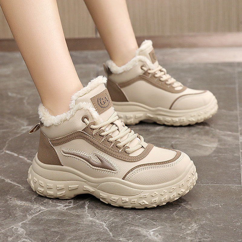 Damen Hohe Sneaker Rutschfeste Sportschuhe Kuschelig