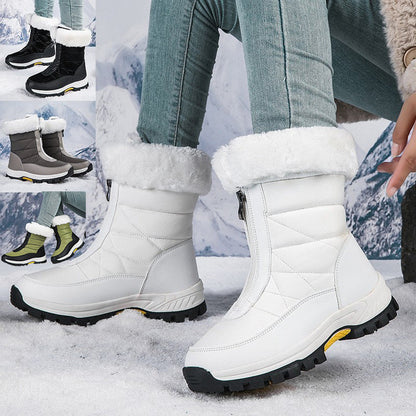 Damen Winterstiefel Warm Gefüttert Rutschfest Komfort-Reißverschluss - Norvielle