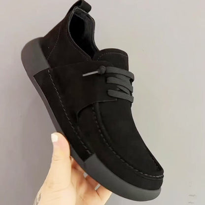 Damen Wildleder Schnürschuhe Bequem Lässig