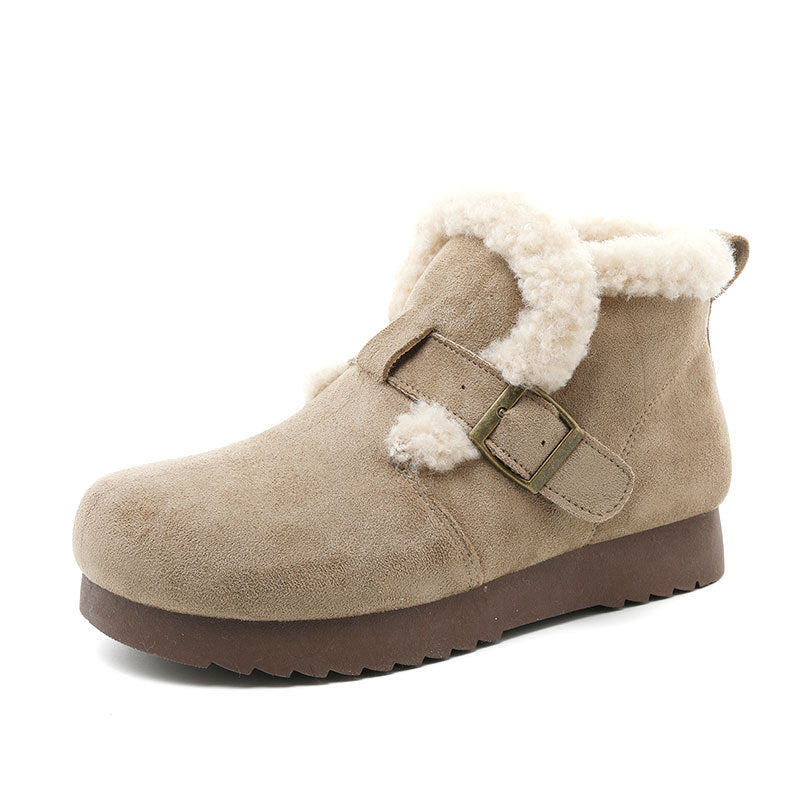 Damen Winterstiefeletten Weich Riemchen