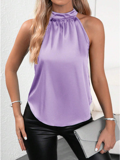 Damen Satin Hochkragen Modern