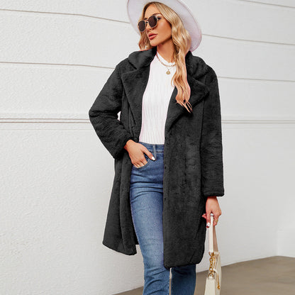 Damen Fleecejacke Übergroß Kuscheljacke Warm - Norvielle