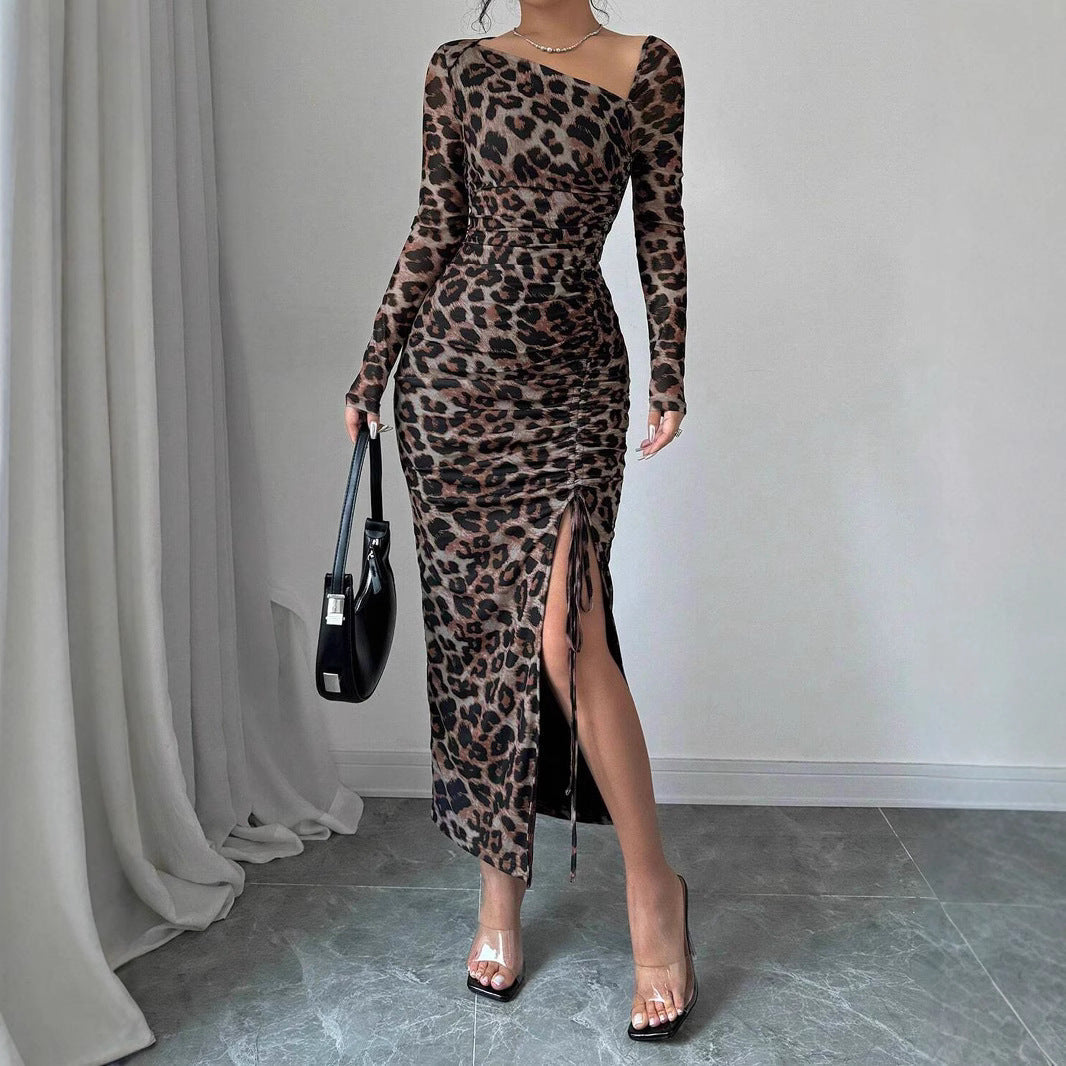 Damen Maxikleid Asymmetrischer Ausschnitt Elegant Längs - Norvielle