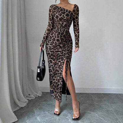 Damen Maxikleid Asymmetrischer Ausschnitt Elegant Längs - Norvielle