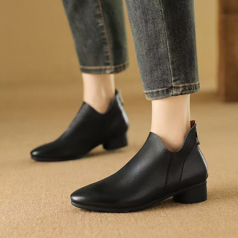 Damen Stiefeletten Elegant Schmal Leder